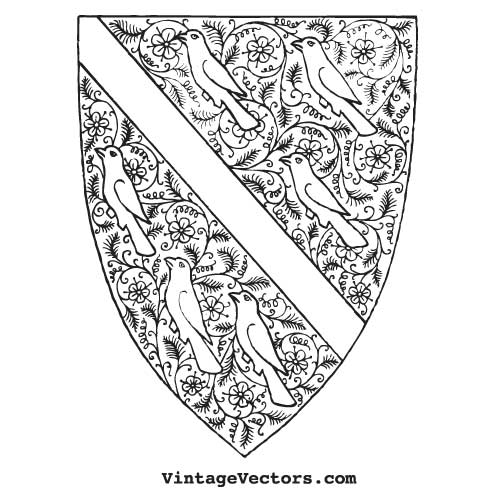 Vector-Art-Sample-Shield-Birds-Banner-Vines Vector-Art-Sample-Shield-Birds-Banner-Vines