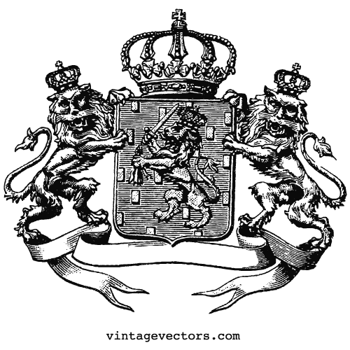 Emblem vector shield heraldry lions banner