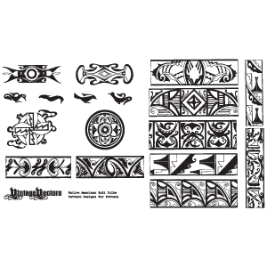Vector art of Native American Patterns from Pottery Designs