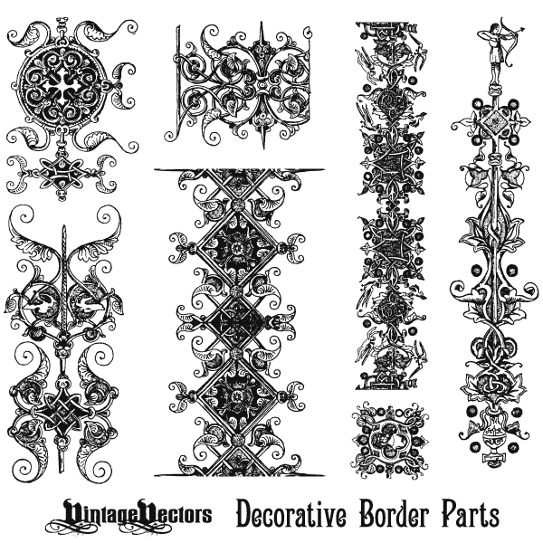 Vector art of Decorative Border Parts Kit