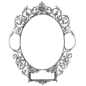 Free vector art border frame with scrolls, florals-sample