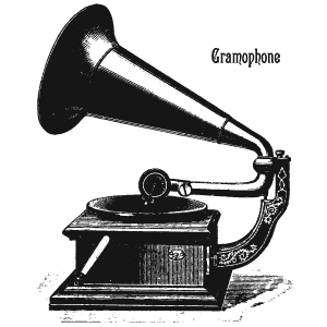 Vector art of Old Phonograph, Gramophone, Record Player, Turntable