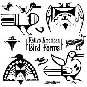 Vector art of Native American Iconic Bird Forms