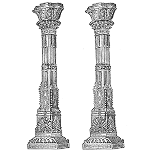 Vector art sample of Ancient Temple Columns of Benares, India