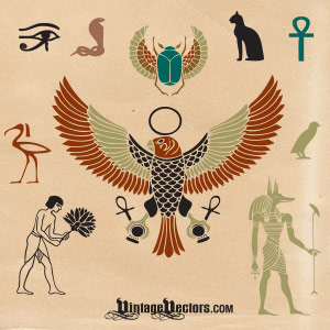 Egyptian symbols vector art