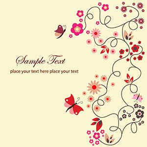 Vector art of simple vector floral greeting card