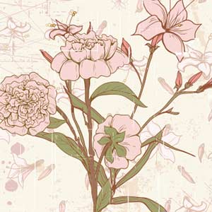 Vector art of Vintage Floral Illustration
